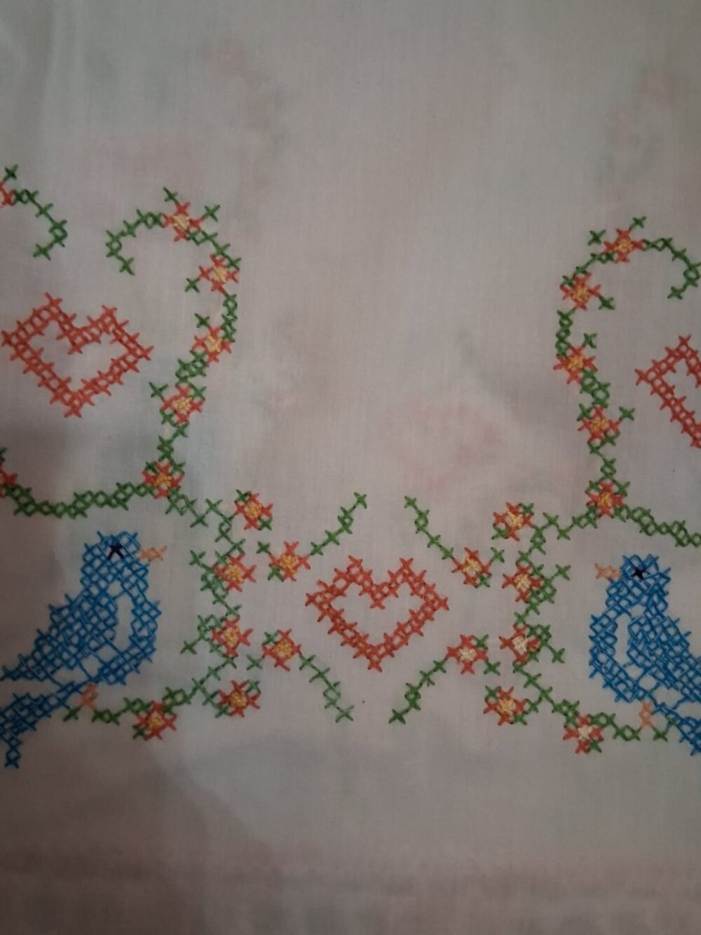 Embroidered Table Runner-Blue Birds - Picture 5 of 6